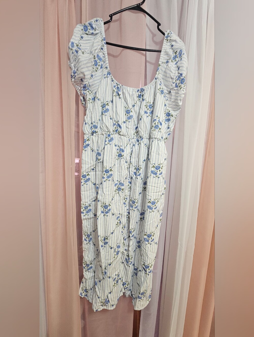Plus Size Floral Print Midi Dress